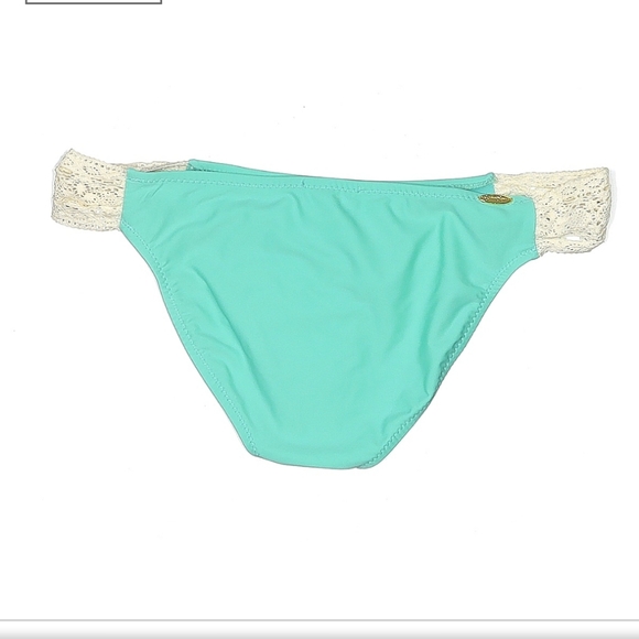 Jessica Simpson cool mint green hipster lace side tab bikini bottom size small - Picture 4 of 6